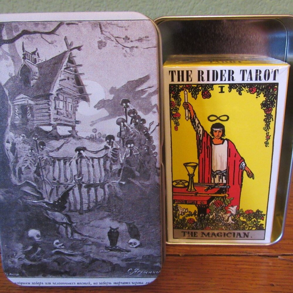 NEW OOAK Baba Yaga Witch Tarot Cards Tin Case, Sealed The Rider Tarot Cards Deck